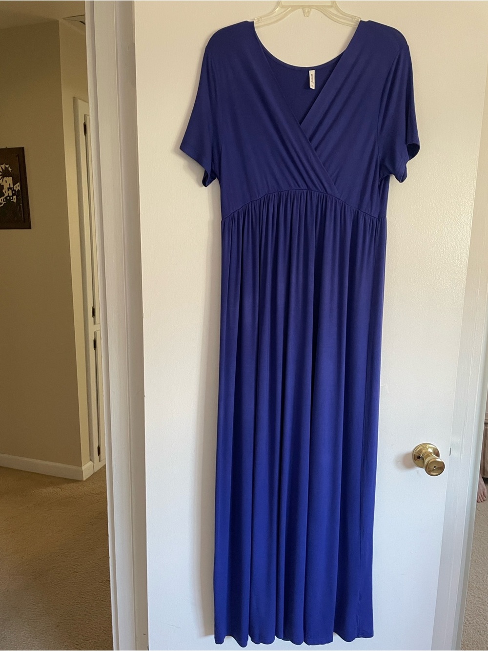 Maternity Maxi Wrap Dress in Royal Blue.                 Size XL